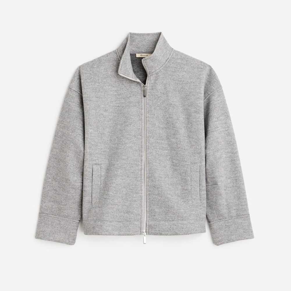 Madewell Relaxed Mockneck Knit Jacket heather charcoal XS NWT sold out
